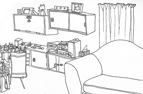 Coloring page: Living room (Buildings and Architecture) #63023 - Free Printable Coloring Pages