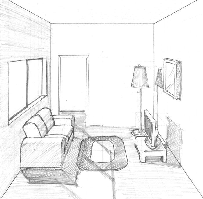 How to Draw a Room with Perspective Drawing Tutorial of a Living Room  How  to Draw Step by Step Drawing Tutorials