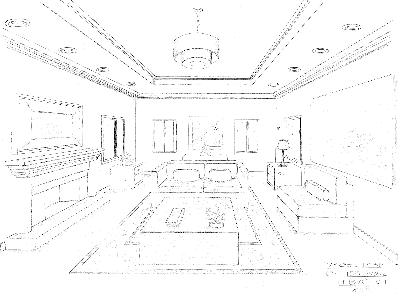 Coloring page: Living room (Buildings and Architecture) #66382 - Printable coloring pages
