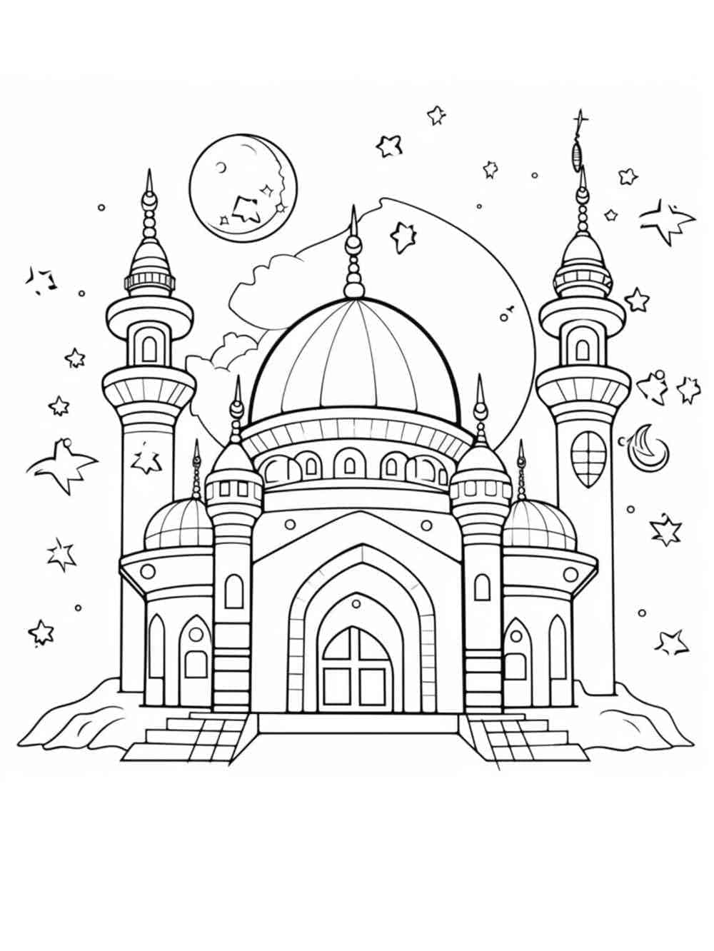Free printable Mosque coloring page #218415 from Buildings and Architecture collection
