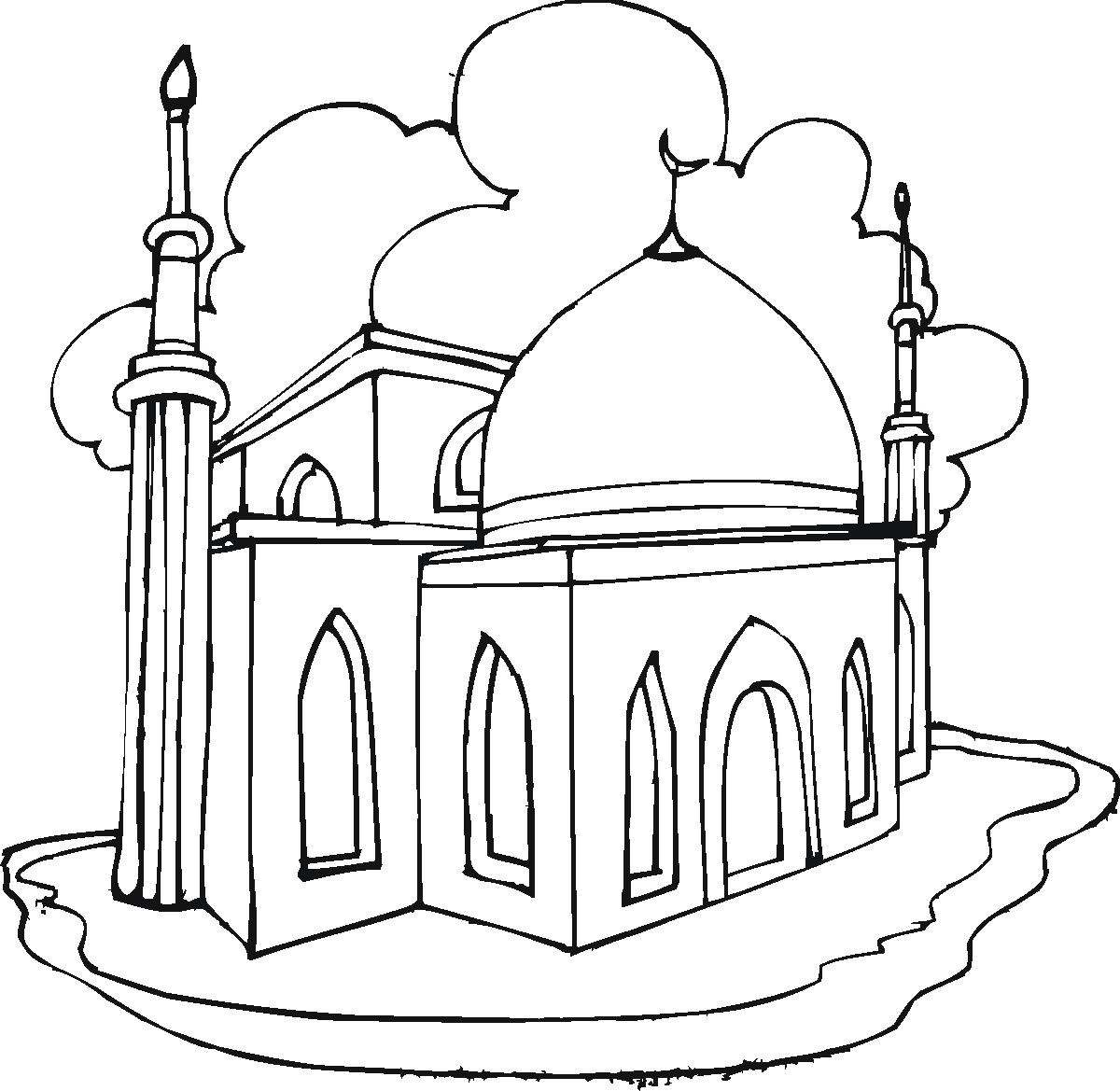 Coloring page: Mosque (Buildings and Architecture) #64526 - Free Printable Coloring Pages