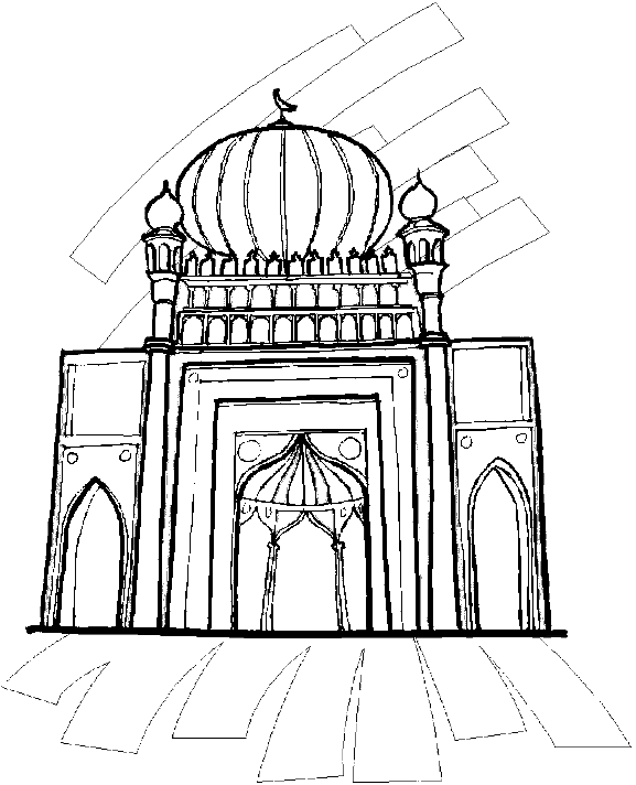 Drawing Mosque 64556 Buildings And Architecture Printable Coloring 