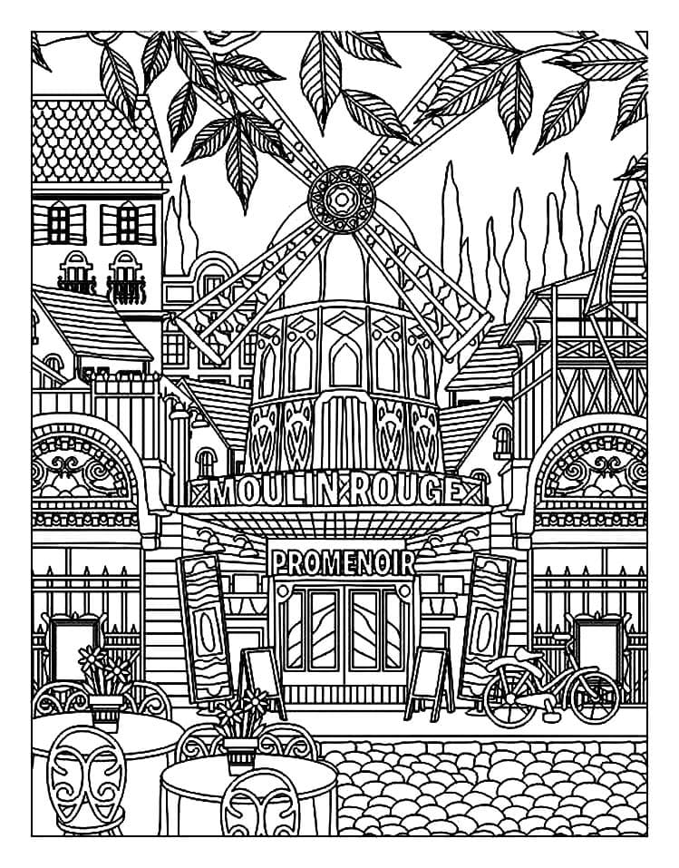 Free printable Moulin Rouge coloring page #182537 from Buildings and Architecture collection