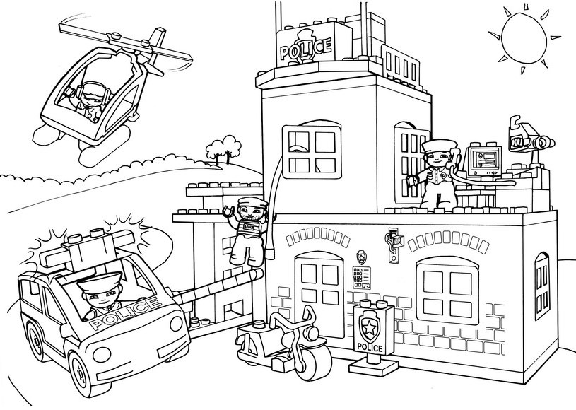 Coloring page: Police Station (Buildings and Architecture) #68945 - Printable coloring pages