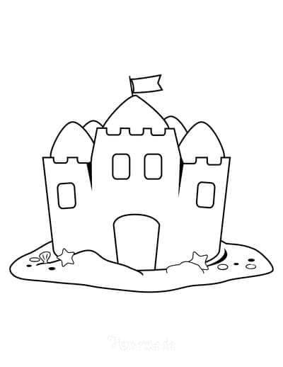 Free printable Sand castle coloring page #204741 from Buildings and Architecture collection