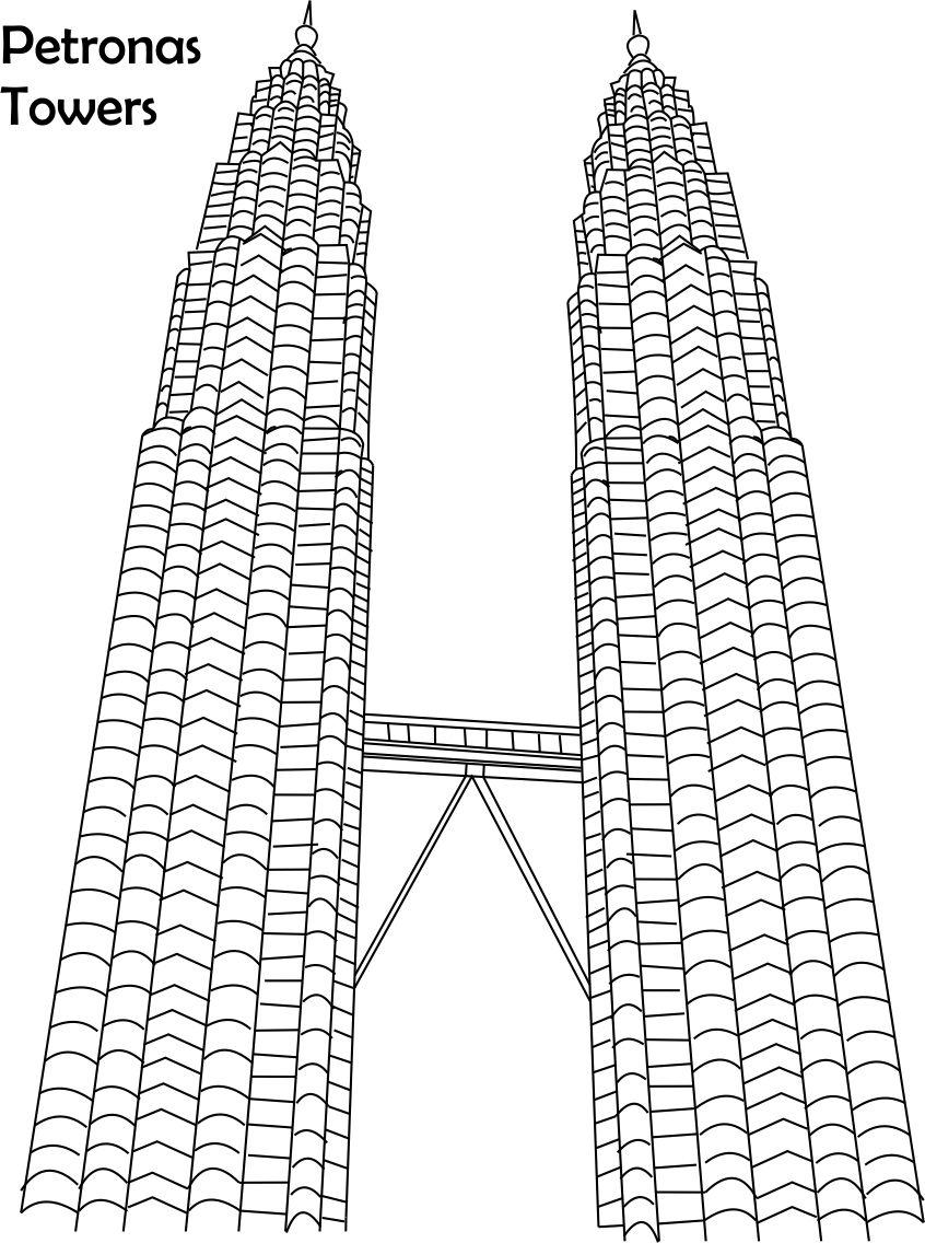 Coloring page: Skyscraper (Buildings and Architecture) #65789 - Printable coloring pages