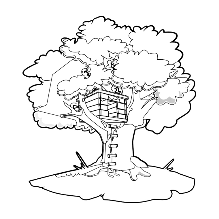 Coloring page: Tree House (Buildings and Architecture) #65992 - Free Printable Coloring Pages
