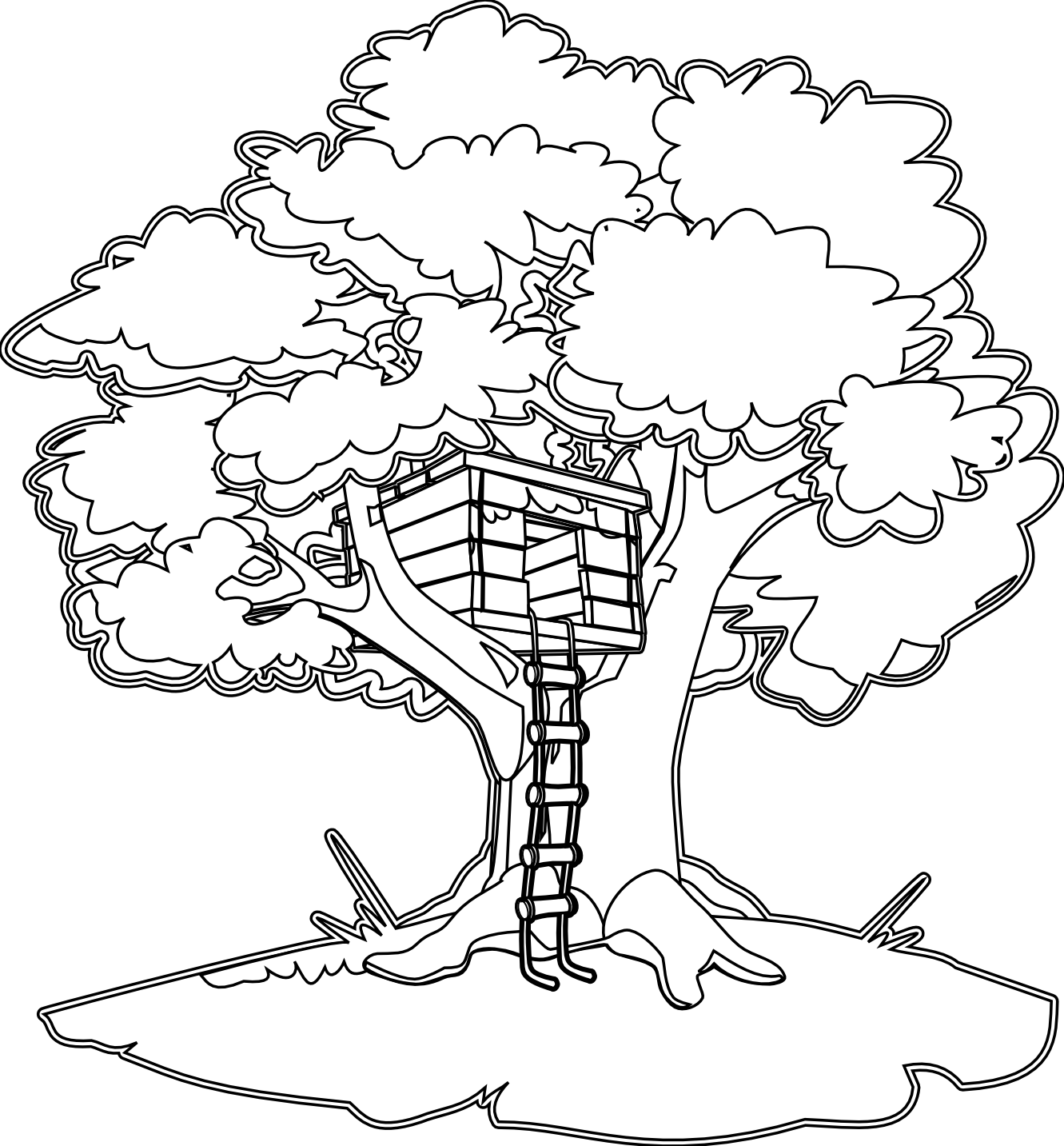 Coloring page: Tree House (Buildings and Architecture) #66029 - Free Printable Coloring Pages