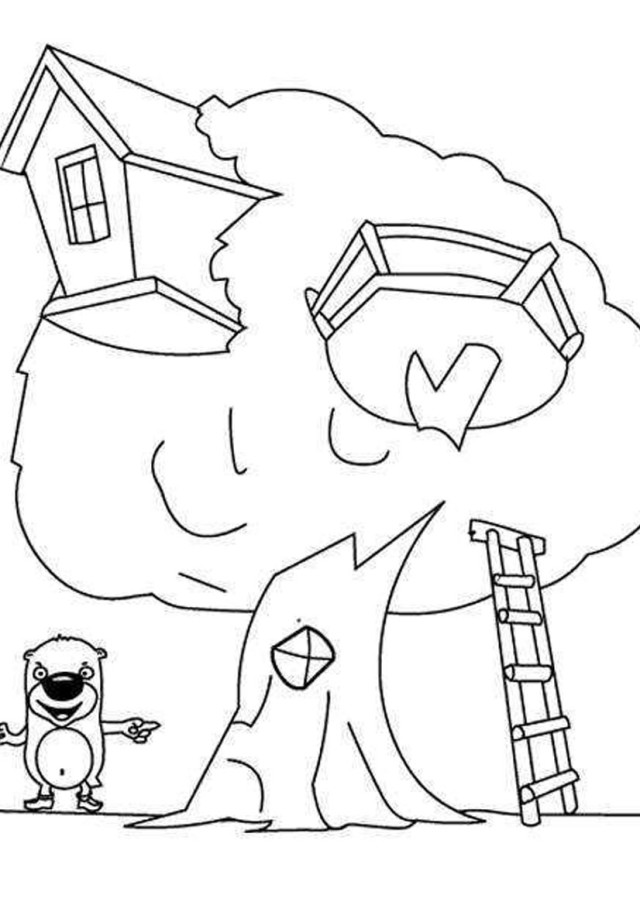 Coloring page: Tree House (Buildings and Architecture) #66041 - Free Printable Coloring Pages