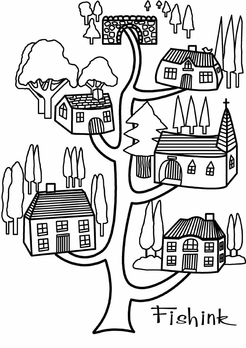 Drawing Tree House 21 Buildings and Architecture – Printable ...