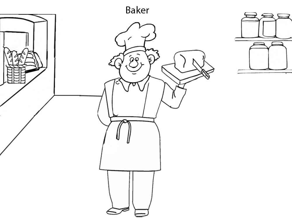 Coloring page: Baker (Careers and Professions) #89932 - Free Printable Coloring Pages