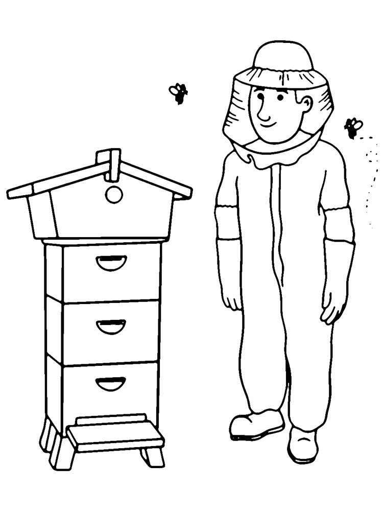 Free printable Beekeeper coloring page #189945 from Careers and Professions collection