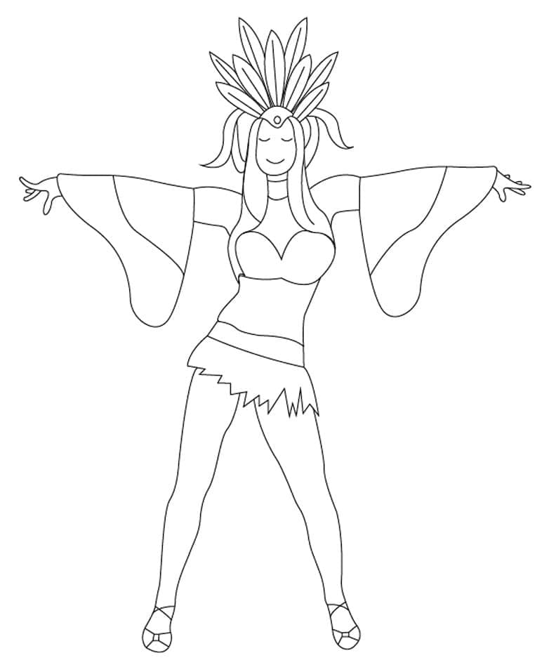Coloring page: Brazilian Samba Dancer (Careers and Professions) #191785 - Free Printable Coloring Pages