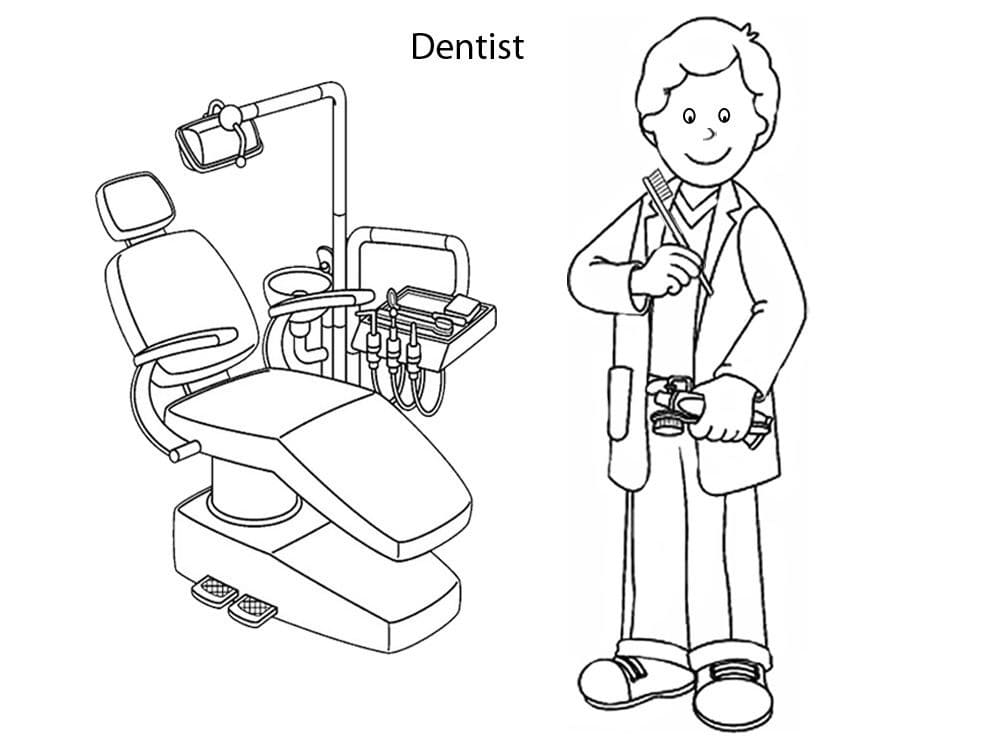Free printable Dentist coloring page #200021 from Careers and Professions collection