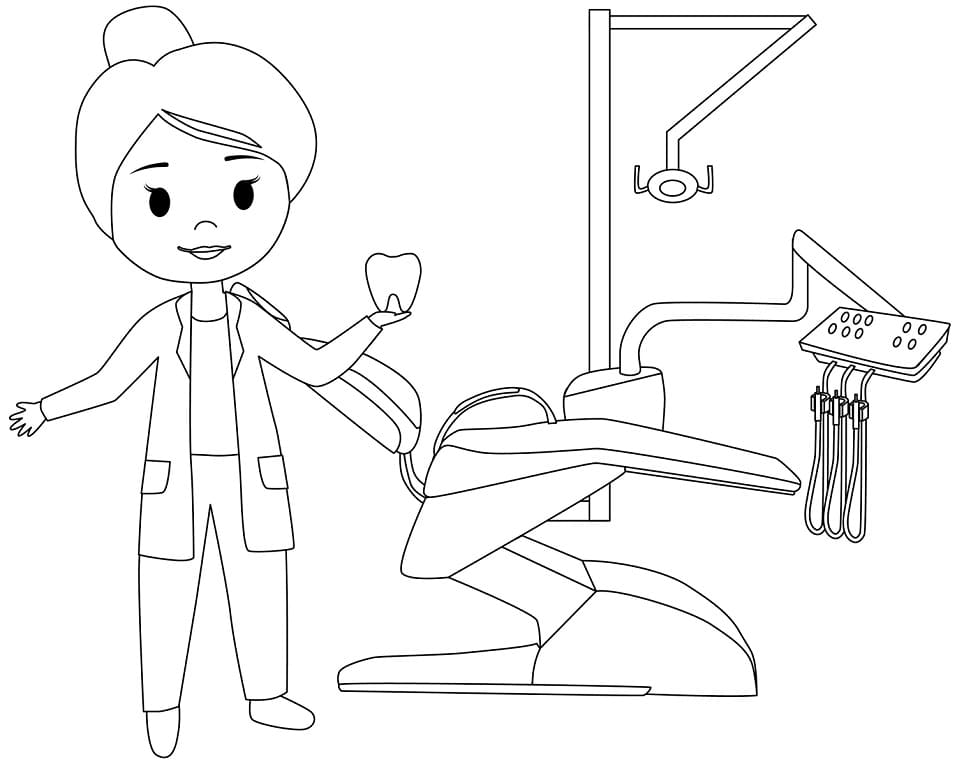 Free printable Dentist coloring page #200032 from Careers and Professions collection