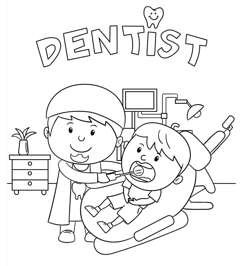 Free printable Dentist coloring page #200034 from Careers and Professions collection Free printable Dentist coloring page #200034 from Careers and Professions collection