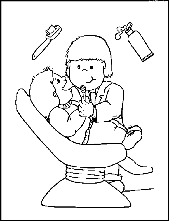 Coloring page: Dentist (Careers and Professions) #92810 - Free Printable Coloring Pages