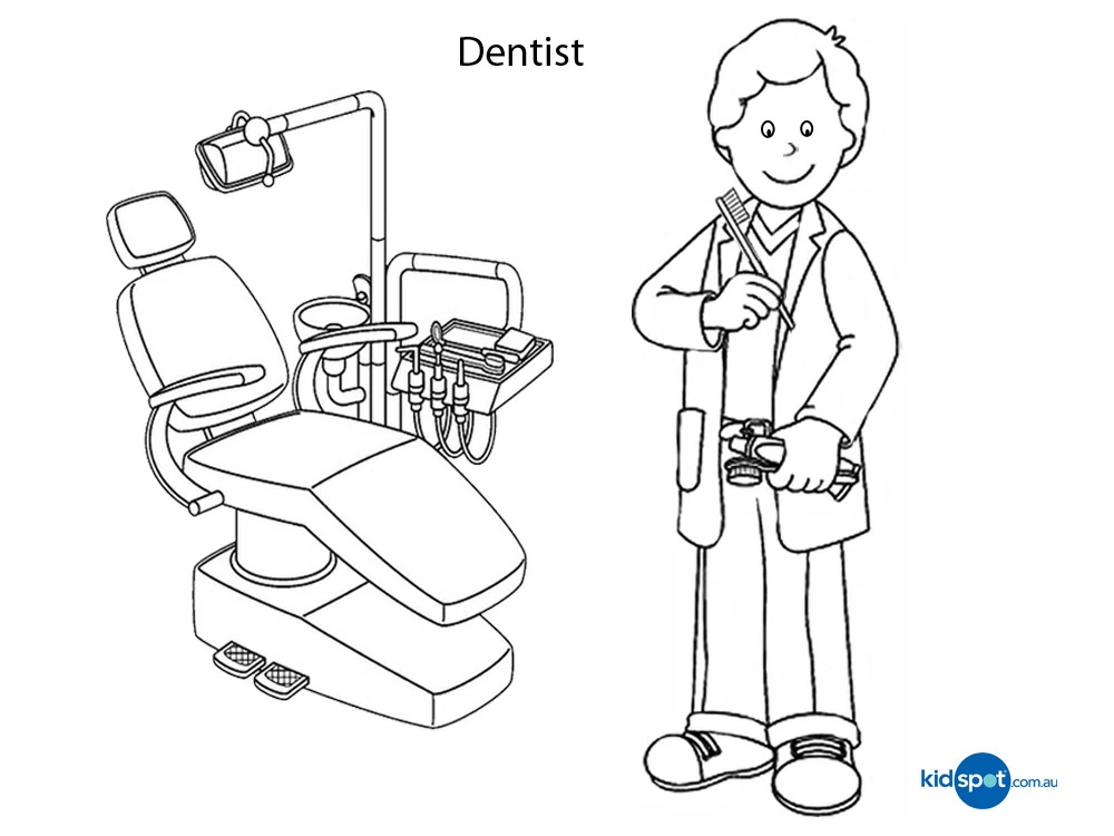 Free printable Dentist coloring page #92816 from Careers and Professions collection Free printable Dentist coloring page #92816 from Careers and Professions collection
