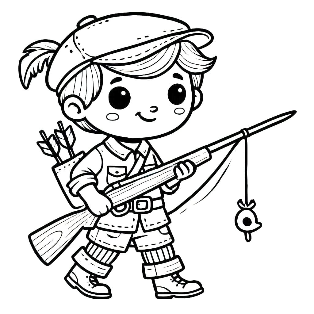 Coloring page: Hunter (Careers and Professions) #218054 - Free Printable Coloring Pages