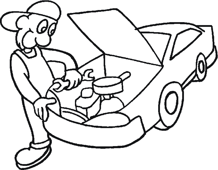 Coloring page: Mechanic (Careers and Professions) #101749 - Free Printable Coloring Pages