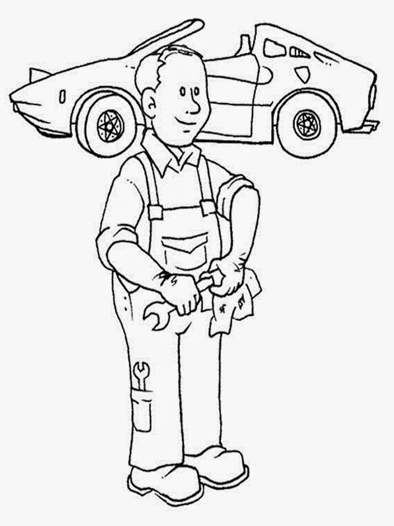 Coloring page: Mechanic (Careers and Professions) #101781 - Free Printable Coloring Pages