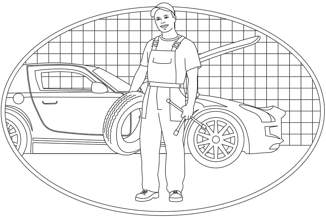 Coloring page: Mechanic (Careers and Professions) #205748 - Free Printable Coloring Pages