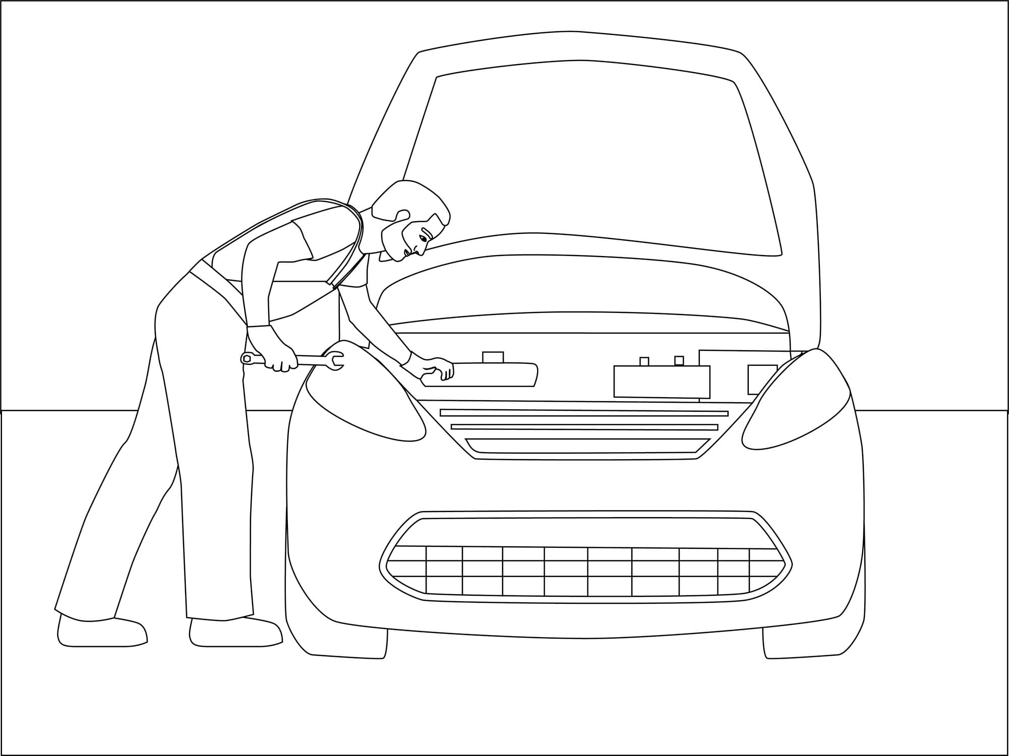 Coloring page: Mechanic (Careers and Professions) #205752 - Free Printable Coloring Pages