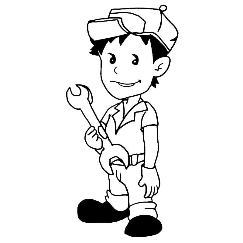 Coloring page: Mechanic (Careers and Professions) #205769 - Free Printable Coloring Pages
