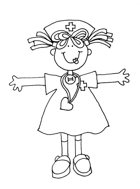 Coloring page: Nurse (Careers and Professions) #170404 - Free Printable Coloring Pages