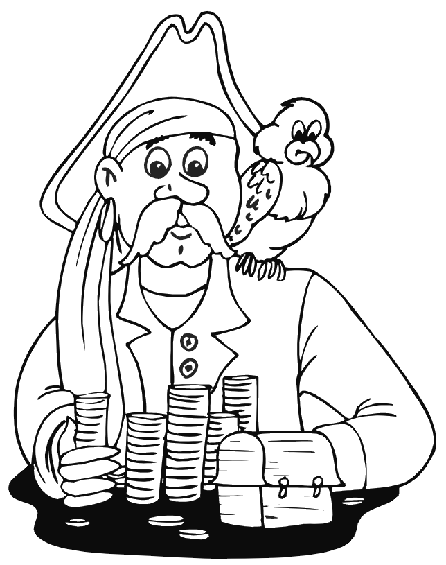 Free printable Pirate coloring page #105005 from Careers and Professions collection Free printable Pirate coloring page #105005 from Careers and Professions collection