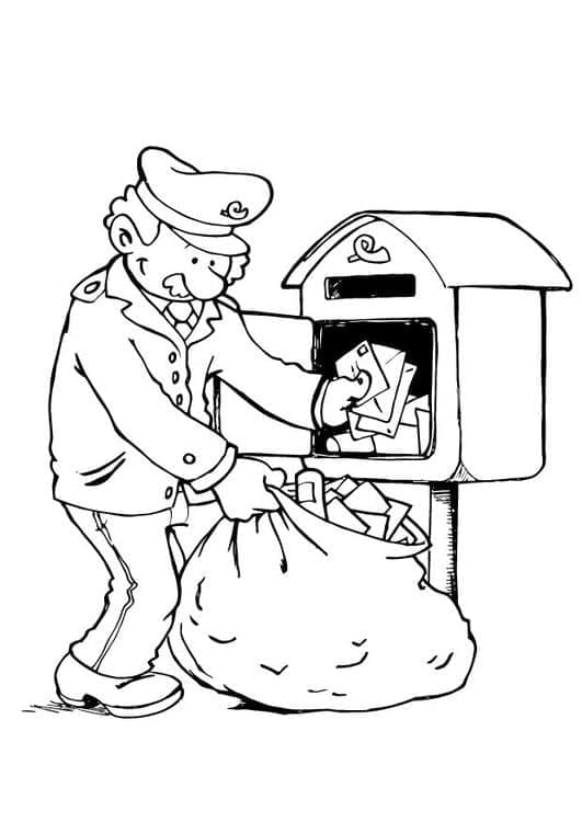 Free printable Postman coloring page #210153 from Careers and Professions collection