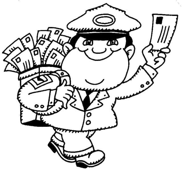 Free printable Postman coloring page #210158 from Careers and Professions collection