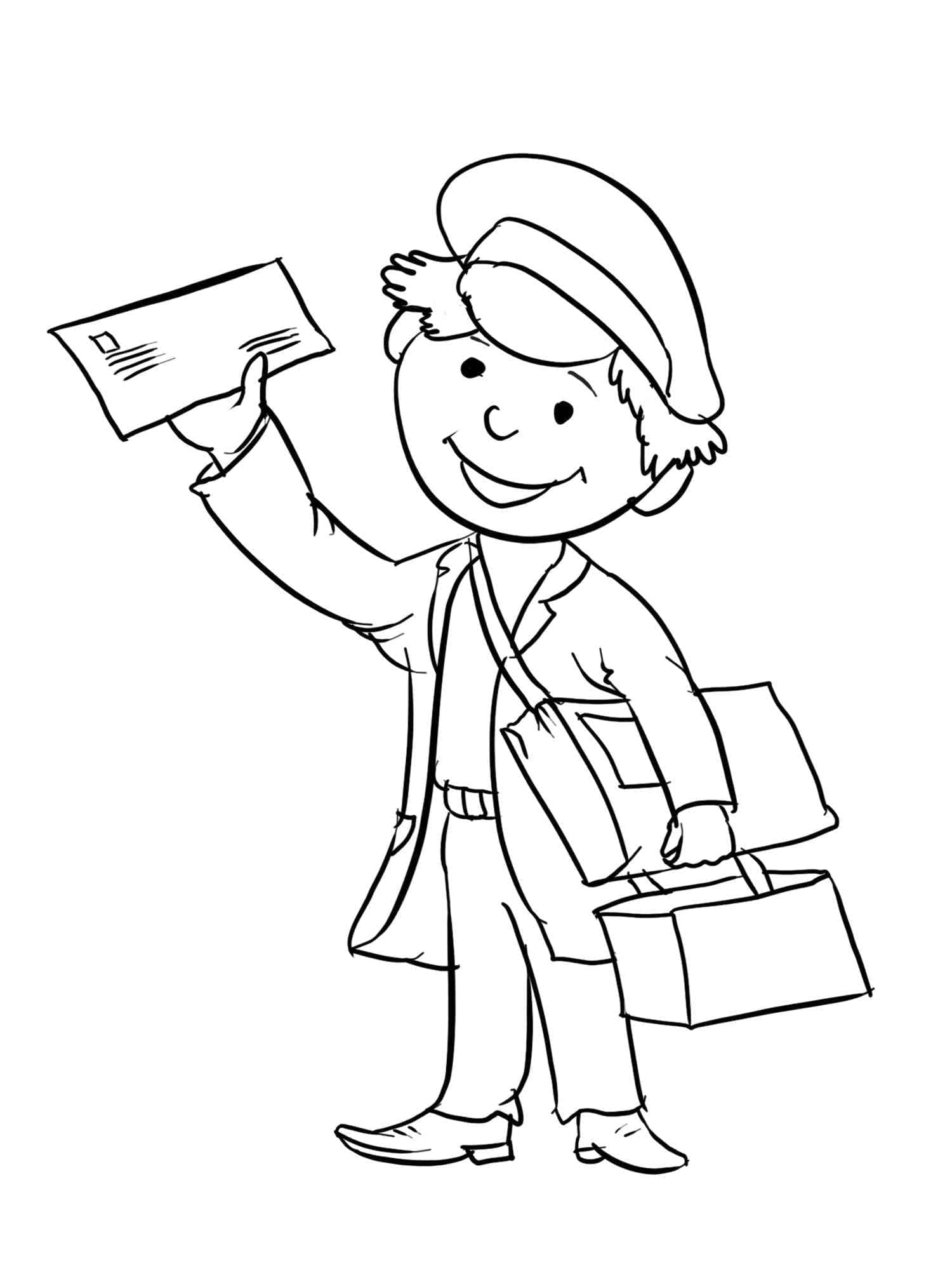 Coloring page: Postman (Careers and Professions) #210181 - Free Printable Coloring Pages