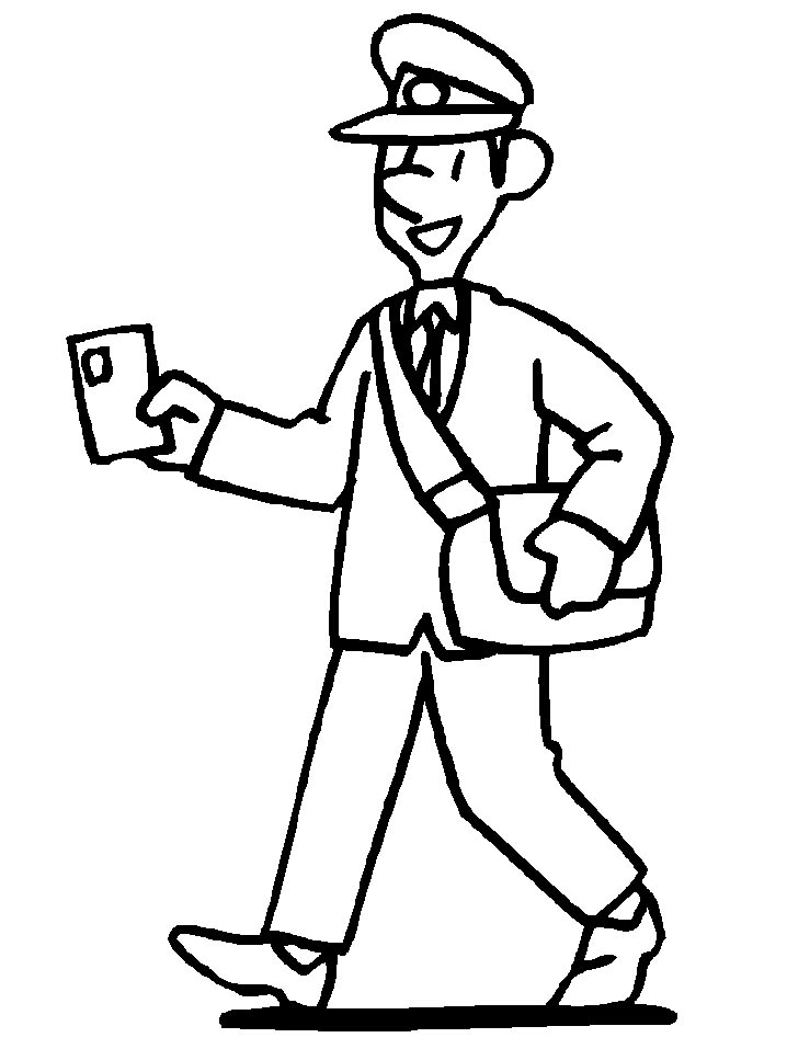 Free printable Postman coloring page #94907 from Careers and Professions collection