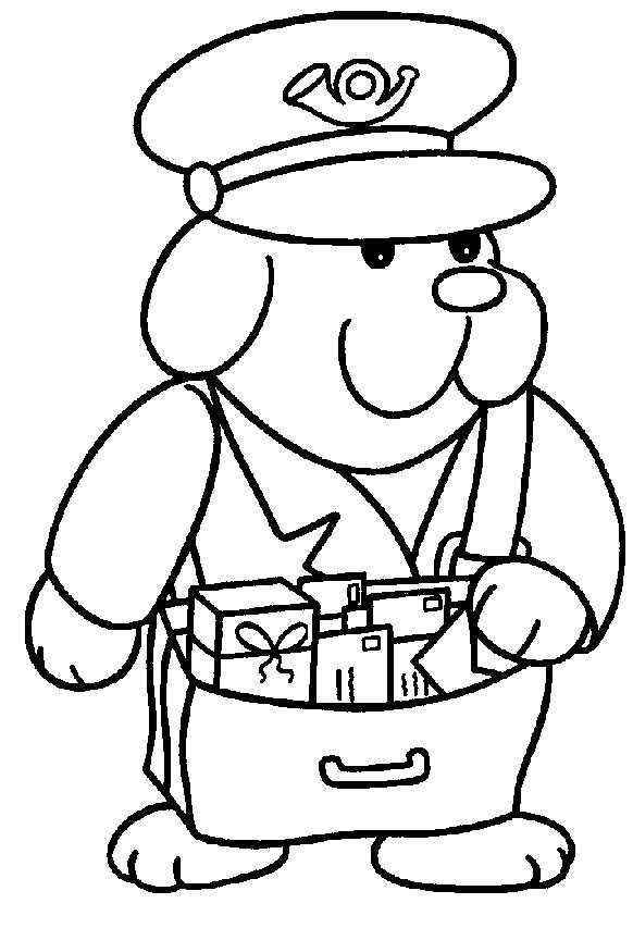 Free printable Postman coloring page #94974 from Careers and Professions collection