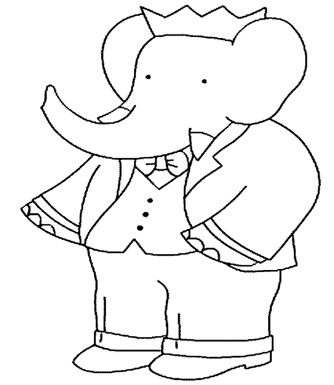 Coloring page: Babar (Cartoon Characters) #28068 - Free Printable Coloring Pages