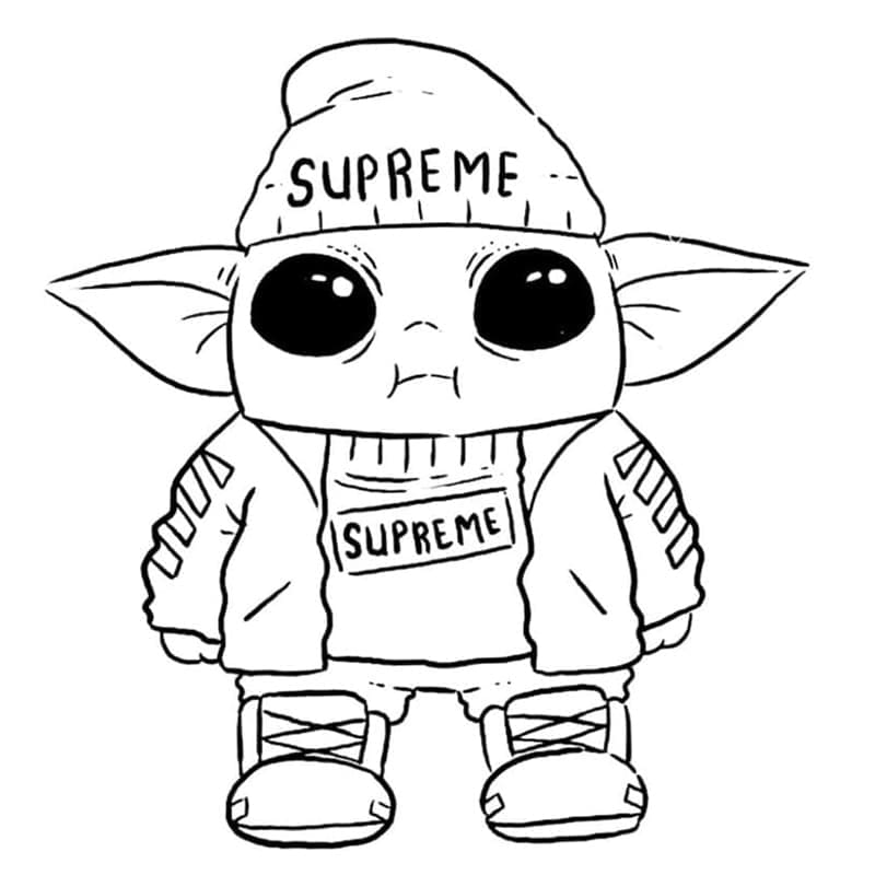 Free printable Baby Yoda coloring page #195055 from Cartoon Characters collection