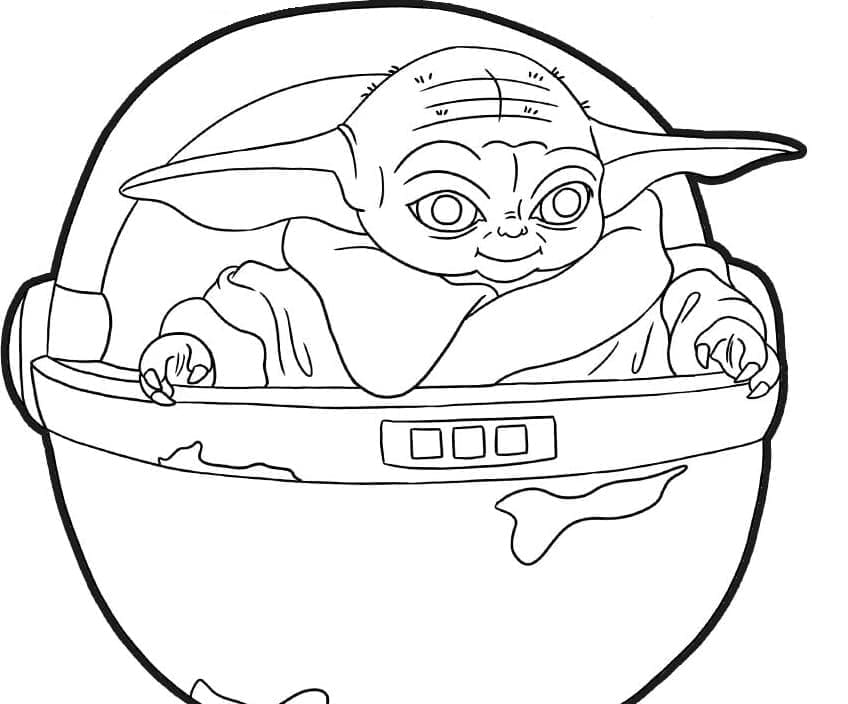 Free printable Baby Yoda coloring page #195084 from Cartoon Characters collection