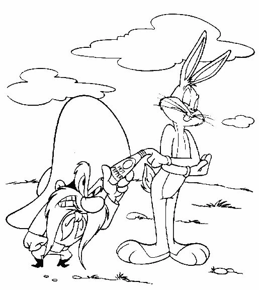 Coloring page: Bugs Bunny (Cartoon Characters) #26355 - Free Printable Coloring Pages