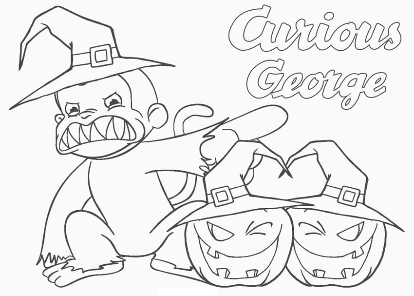 Free printable Curious George coloring page #211206 from Cartoon Characters collection