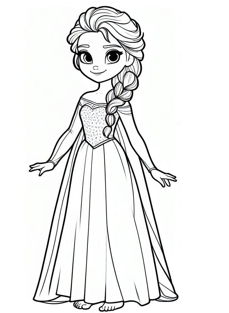 Free printable Elsa coloring page #220097 from Cartoon Characters collection