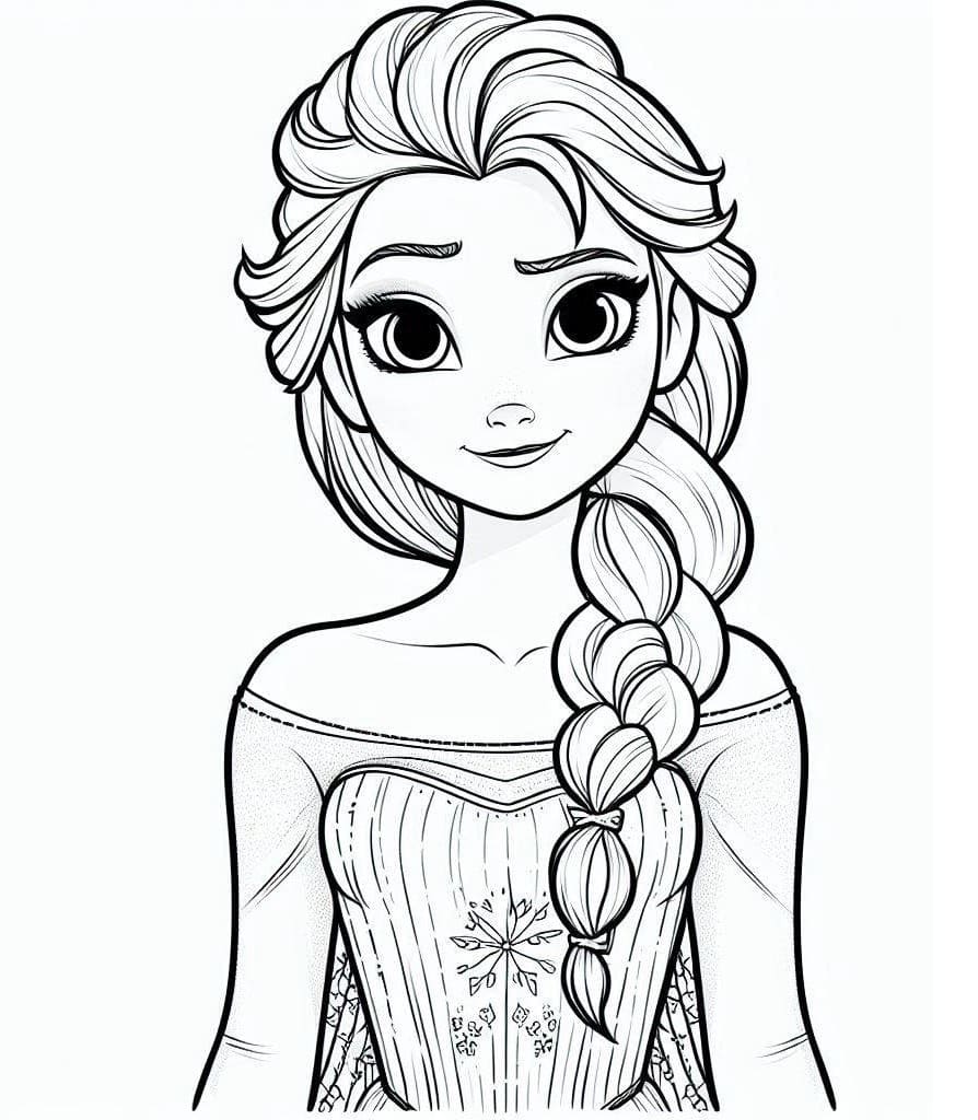 Free printable Elsa coloring page #220098 from Cartoon Characters collection