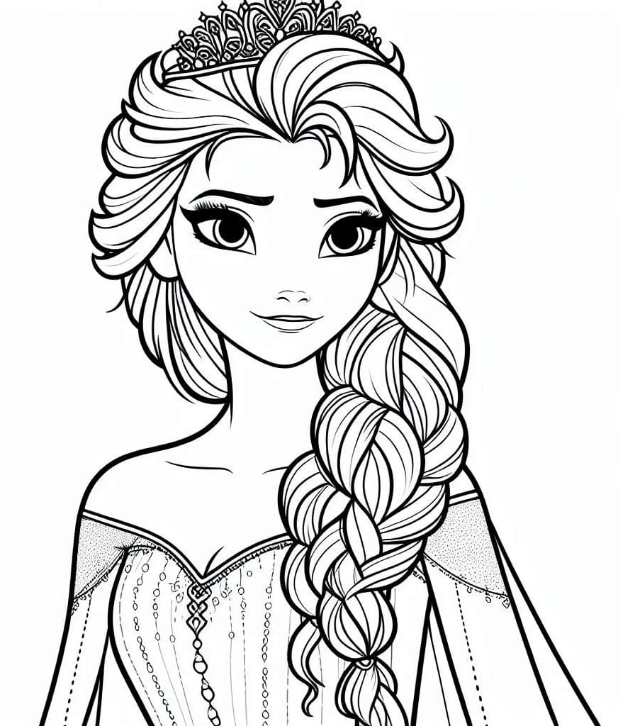 Free printable Elsa coloring page #220104 from Cartoon Characters collection