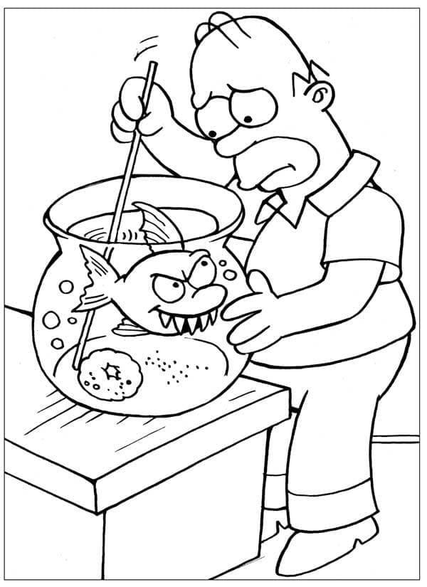 Free printable Homer Simpson coloring page #188183 from Cartoon Characters collection