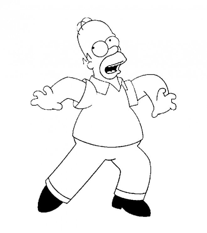 Free printable Homer Simpson coloring page #188188 from Cartoon Characters collection