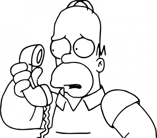 Free printable Homer Simpson coloring page #188195 from Cartoon Characters collection