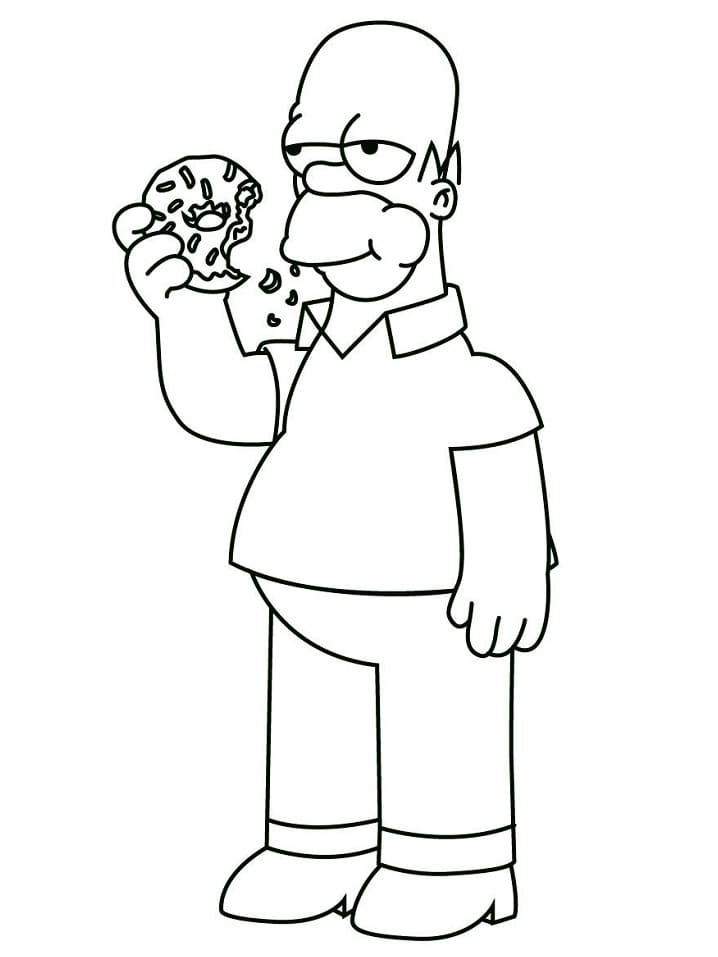 Free printable Homer Simpson coloring page #188208 from Cartoon Characters collection