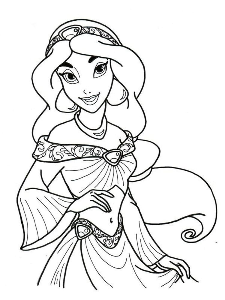 Coloring page: Jasmine (Cartoon Characters) #178610 - Free Printable Coloring Pages