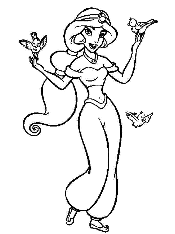 Coloring page: Jasmine (Cartoon Characters) #178619 - Free Printable Coloring Pages
