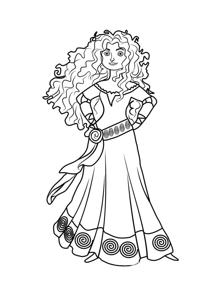 Free printable Merida (Brave) coloring page #182253 from Cartoon Characters collection